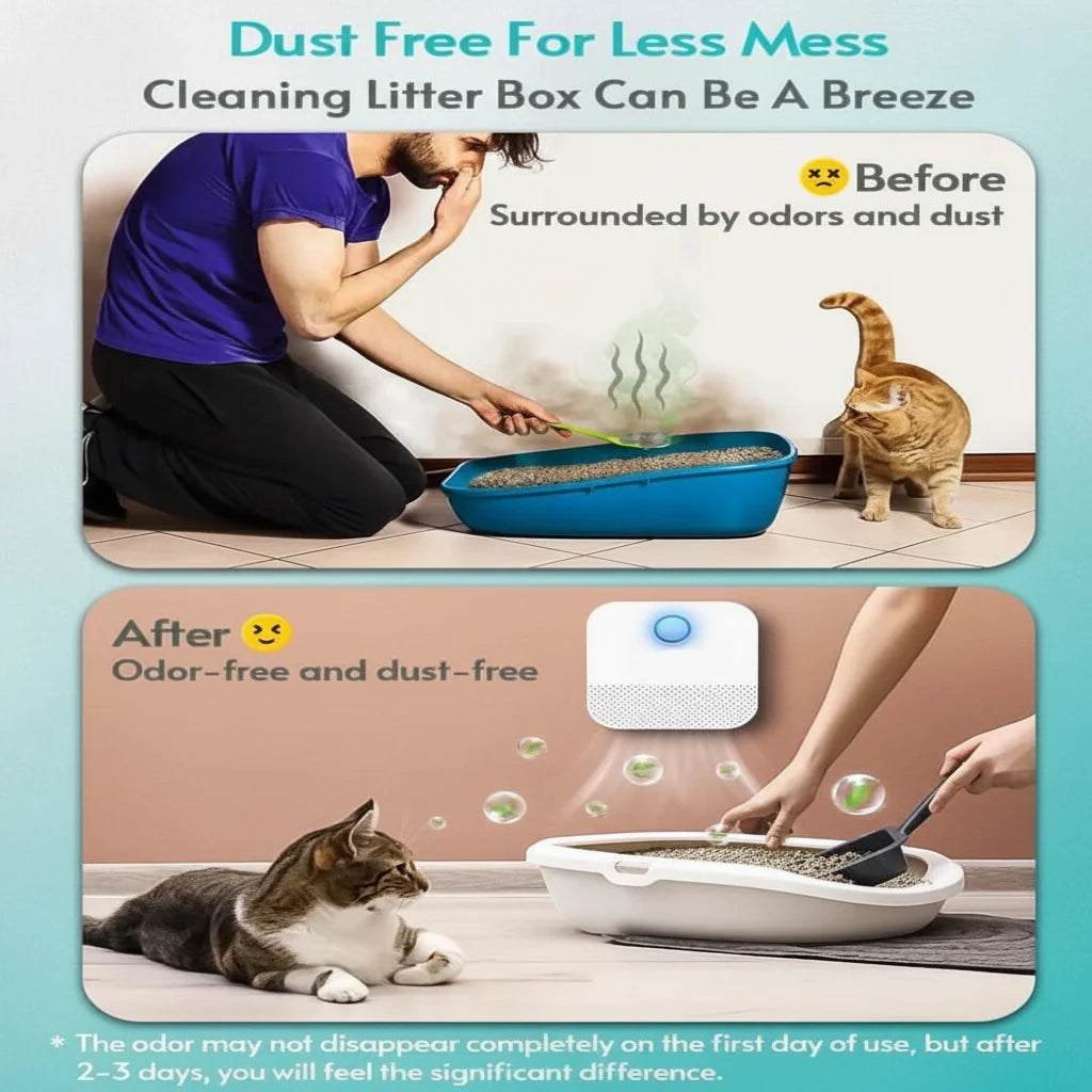 Odour Neutraliser for Cat Litter Trays with Motion Sensor, Cat Litter Box Freshener, Rechargeable Pet Air Purifier_05