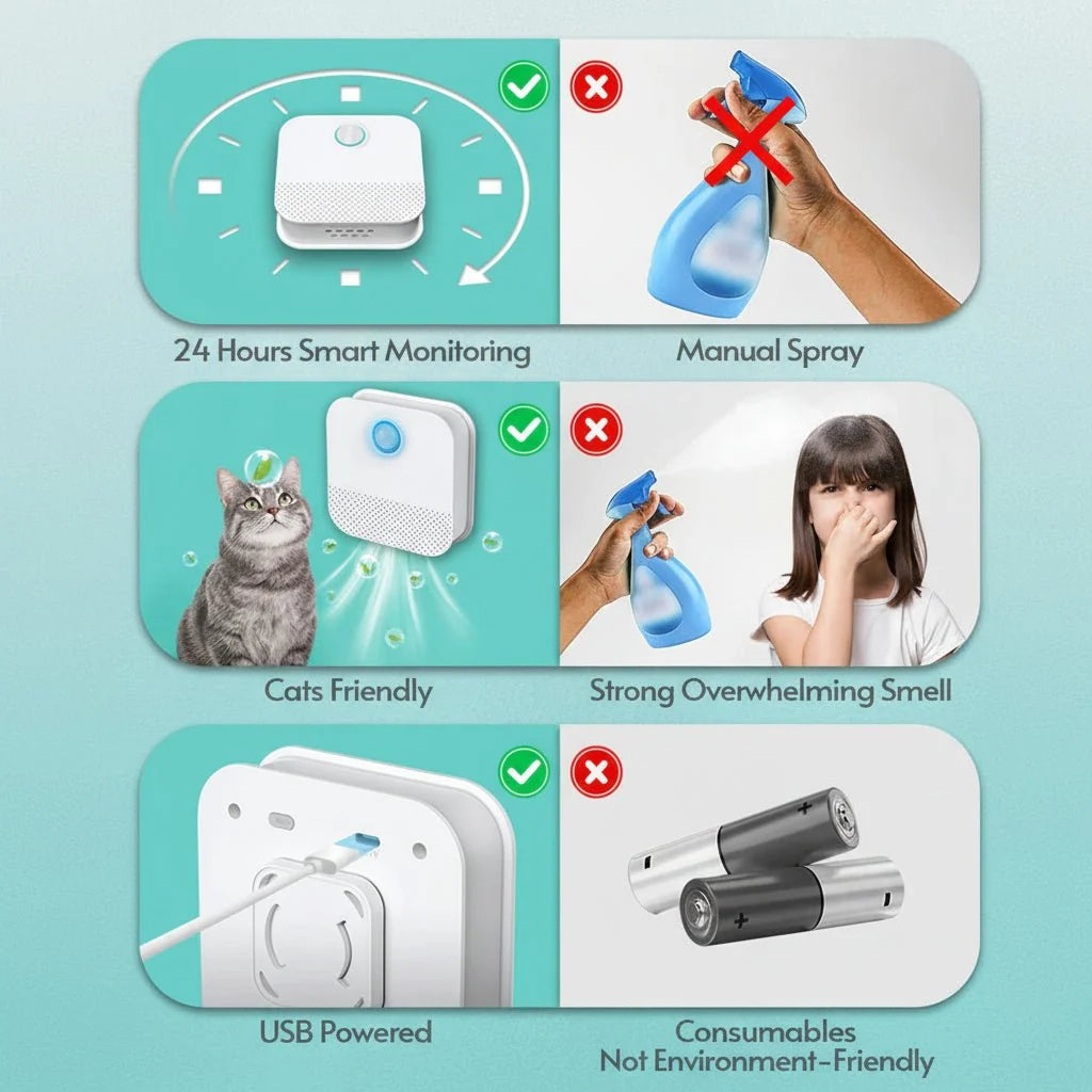 Odour Neutraliser for Cat Litter Trays with Motion Sensor, Cat Litter Box Freshener, Rechargeable Pet Air Purifier_07