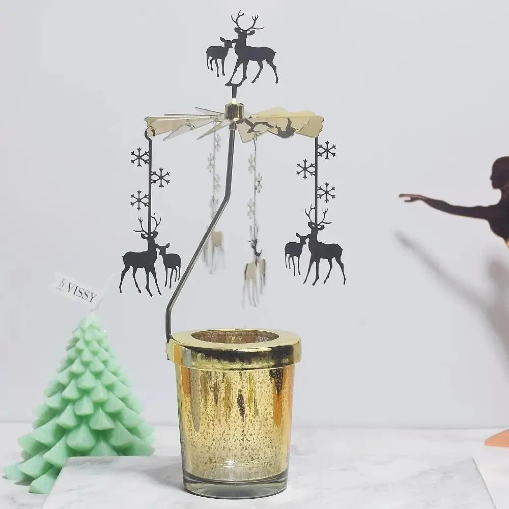 Candle Holders, Metal Christmas Candle Holder with Snowflake Design, Christmas Decorations, Festive Table Decor_02