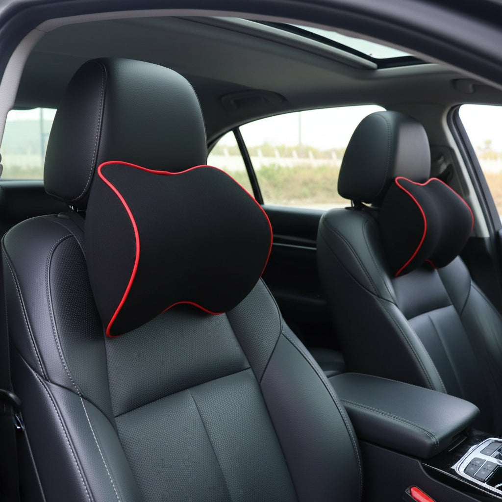 Neck Support Pillow for Car, 2 Memory Foam Car Neck Pillows with Washable Cover, Car Headrest Pillow