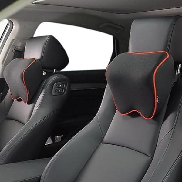 Neck Support Pillow for Car, 2 Memory Foam Car Neck Pillows with Washable Cover