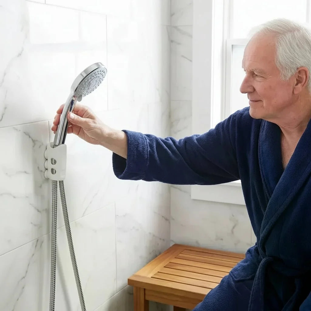 Adjustable Shower Head Holders, Shower Handset Holder, No Drill Suction Shower Holder for Tiles and Glass