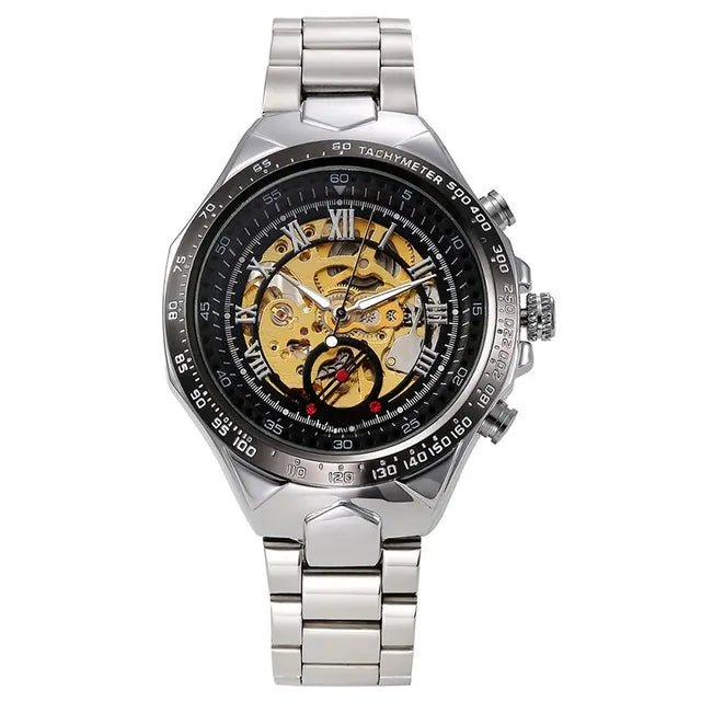 Mens Watch, Luxury Silver or Gold Watch with 46 mm Stainless Steel Case – image 9