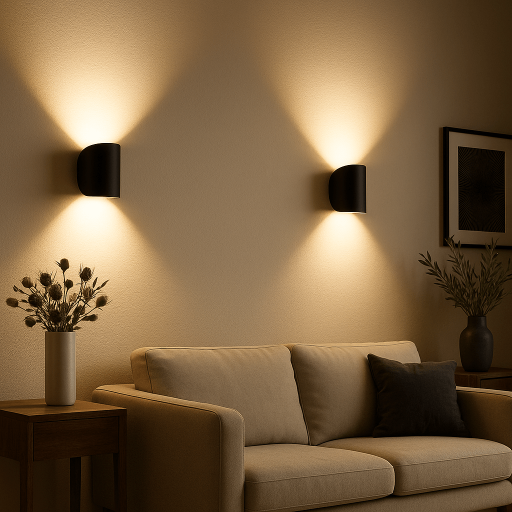 Living Room Wall Lights, Modern LED Wall Light Indoor, Black Wall Sconce for Hallway, Bedroom Lighting