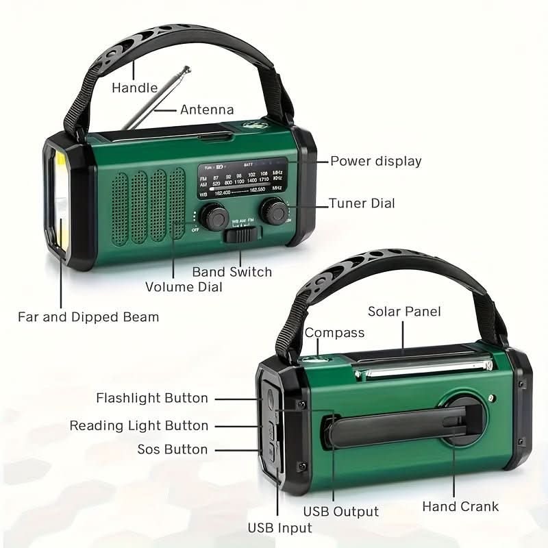 Wind Up Radio, Portable Radio AM FM with SOS Alarm for Emergencies – image 5