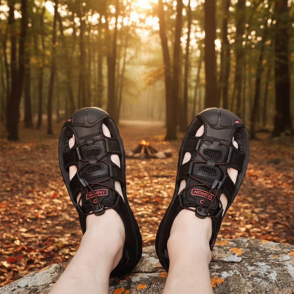 Mens Sandals Closed Toe, Mens Hiking Sandals with Non Slip Rubber Sole