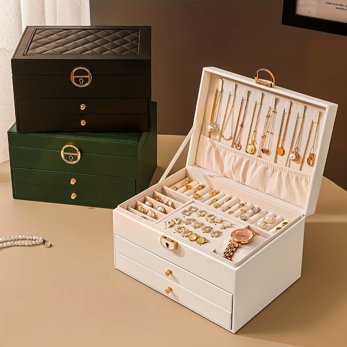 Jewellery Box for Women, Jewellery Organiser for Rings and Necklaces