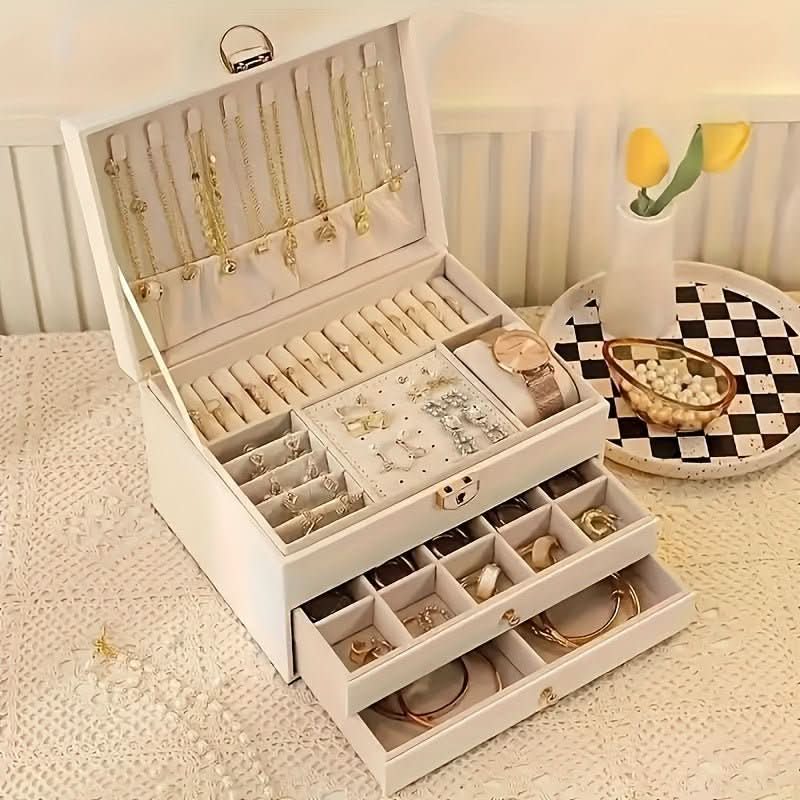 Jewellery Box for Women, Travel Jewellery Box in PU Leather – image 7
