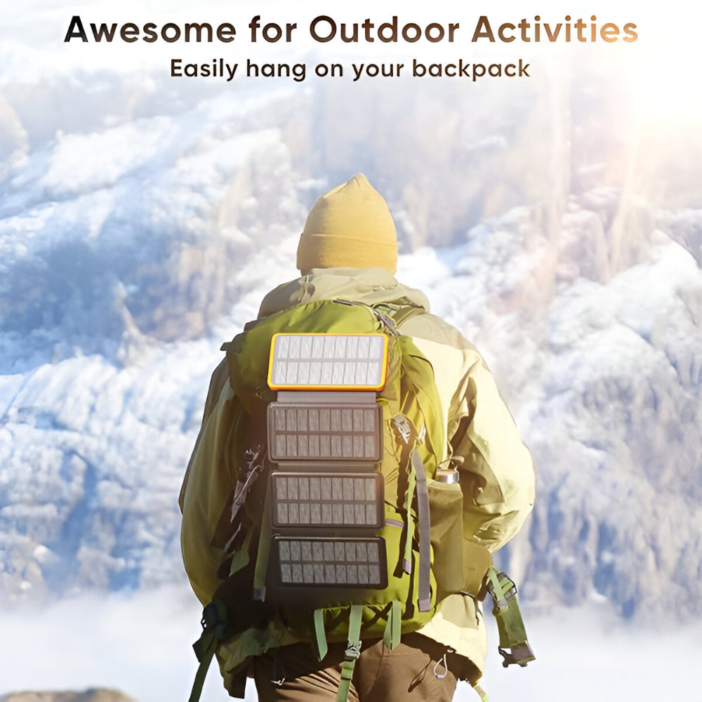EcoCharge | Solar Power Bank with 25000mAh Capacity & Fast Charging | Portable Solar Charger for Outdoor Adventures 4