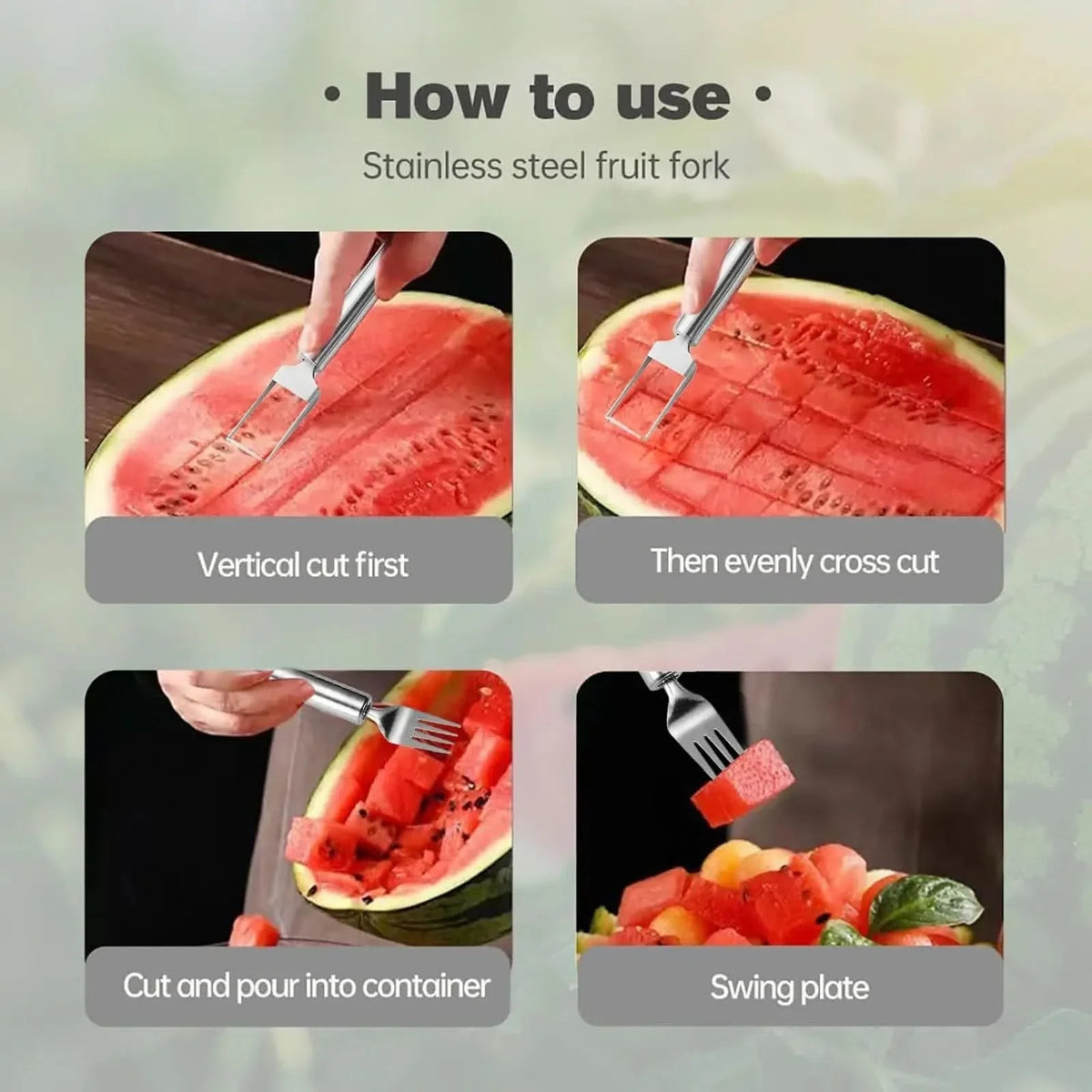 Fruit Slicer with Fork, Stainless Steel Fruit Cutter with Container, Portable Kitchen Gadget for Home and Travel_08