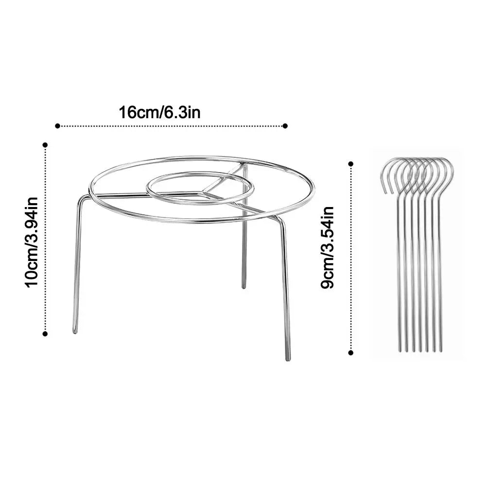 Air Fryer Rack in Stainless Steel with Skewer Holder, Round Air Fryer Grill Rack for Skewers, Air Fryer Accessories_05