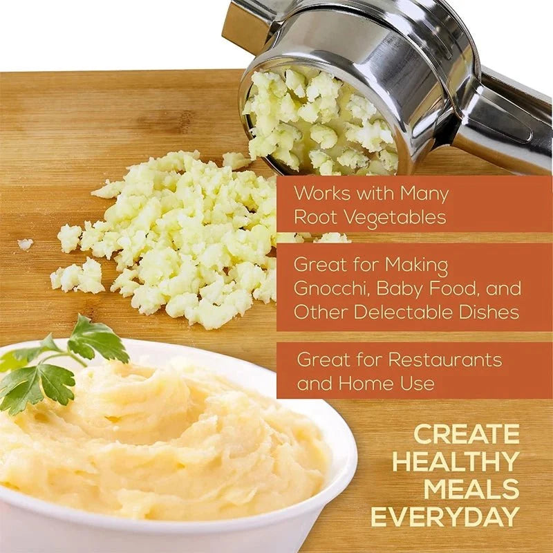 Potato Ricer with 3 Interchangeable Discs, Stainless Steel Food Ricer, Vegetable Ricer for Fruit Purees, Potato Press_05