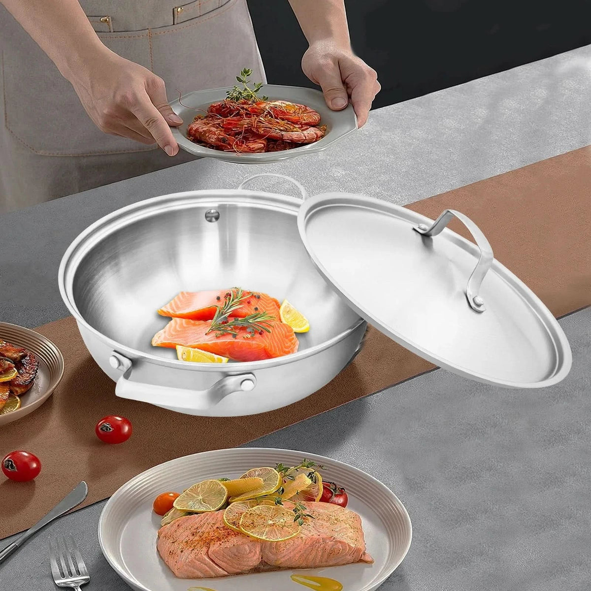 Stainless Steel Cooking Pot with Glass Lid, Induction Stock Pot for All Hobs, Stainless Steel Cookware for Pasta_08