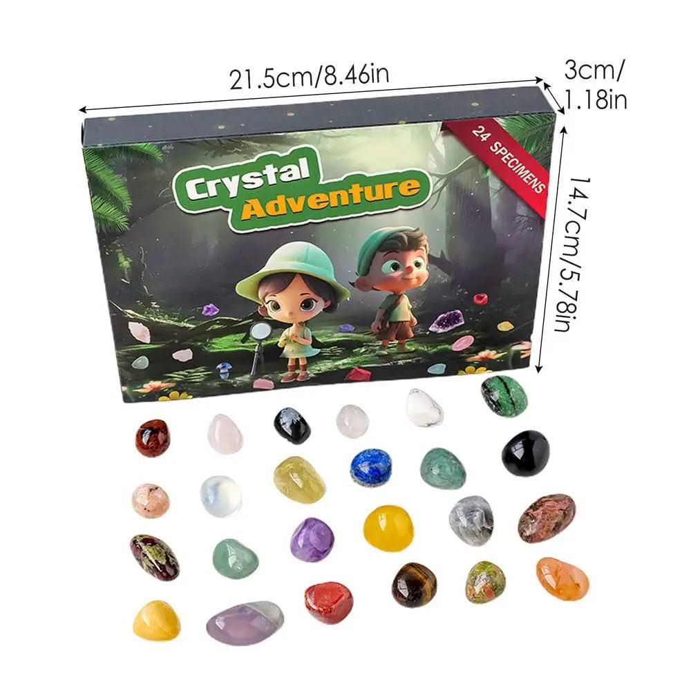 Kids Advent Calendar with 24 Natural Crystals, Crystal Advent Calendar for Adults