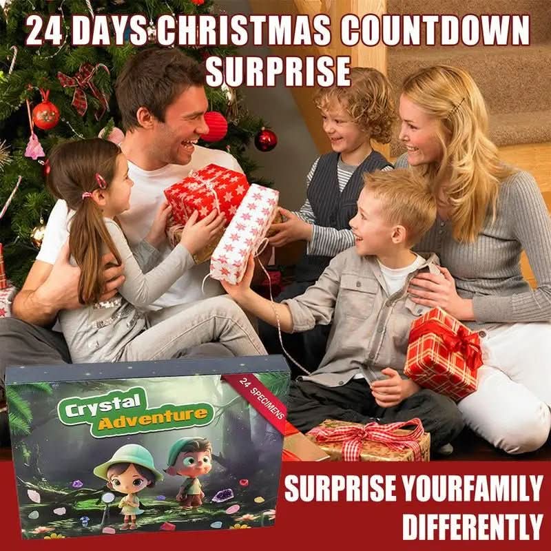 Kids Advent Calendar with 24 Natural Crystals, Countdown to Christmas with Guide – image 5