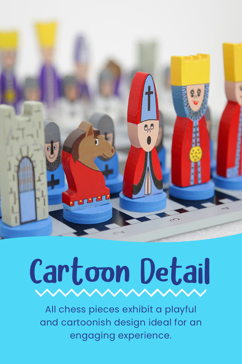 Educational Wooden Chess Set with Colorful Pieces | Engaging Game for Cognitive Development 7