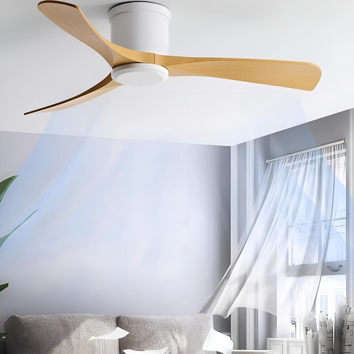 Elegant Collection | Modern Ceiling Fan with 6-Speed DC Motor | Wood Finish for Enhanced Airflow in Bedrooms 2
