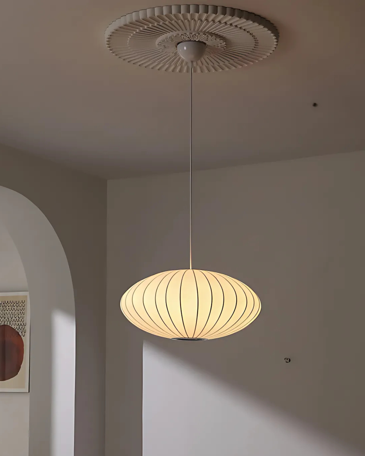 Elegant Fabric Pendant Light | Adjustable Ceiling Fixture for Soft Ambient Glow in Living Spaces 4