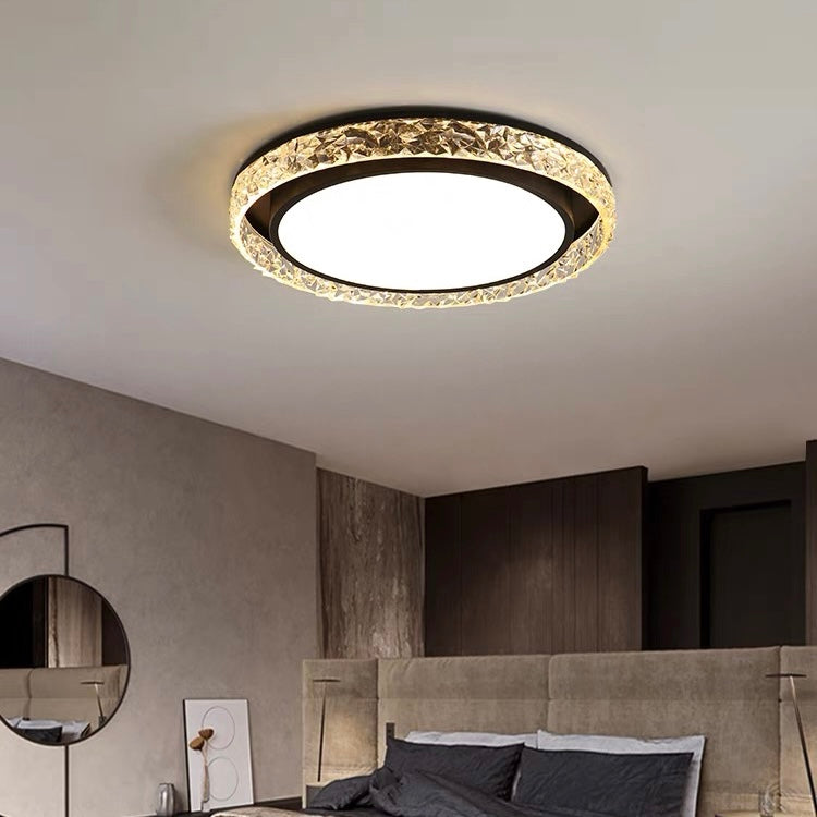 Elegant Flush Mount LED Ceiling Light with Remote Dimming & Adjustable Colors | Modern Crystal Design for Home Ambiance 1