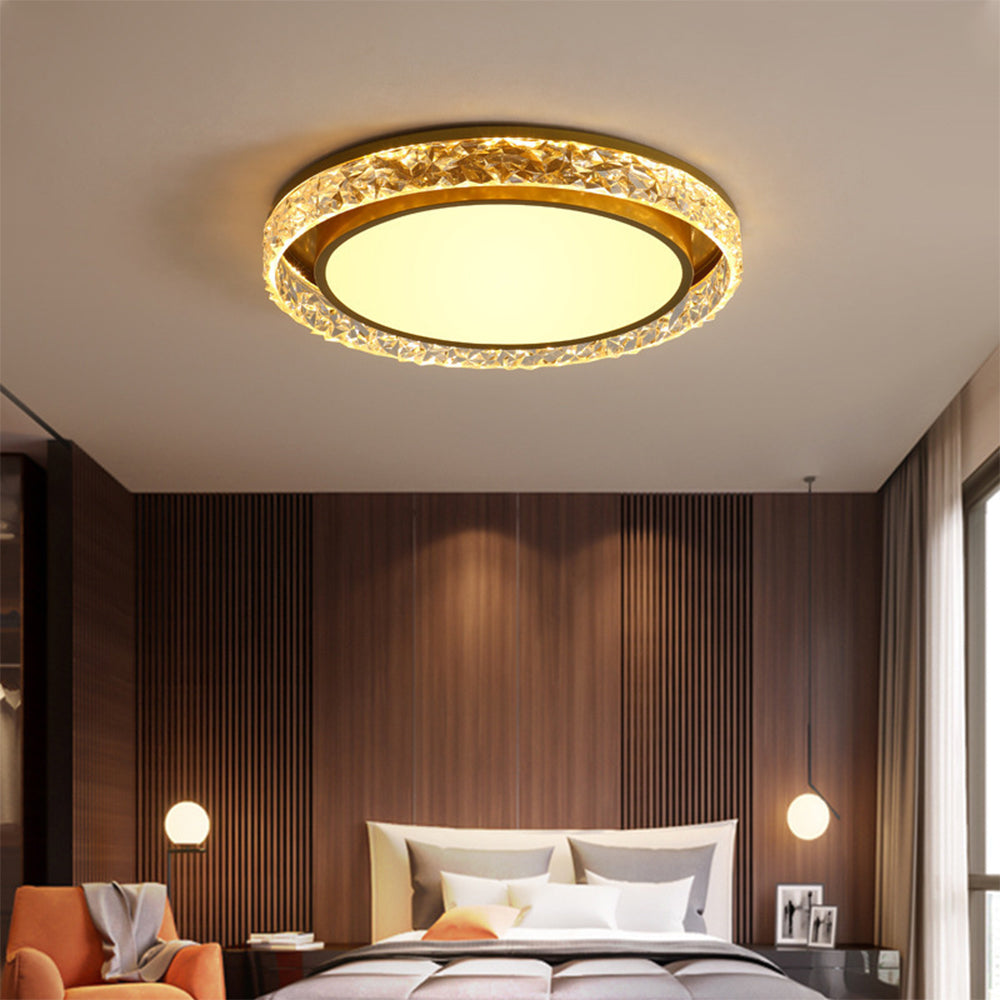 Elegant Flush Mount LED Ceiling Light with Remote Dimming & Adjustable Colors | Modern Crystal Design for Home Ambiance 4