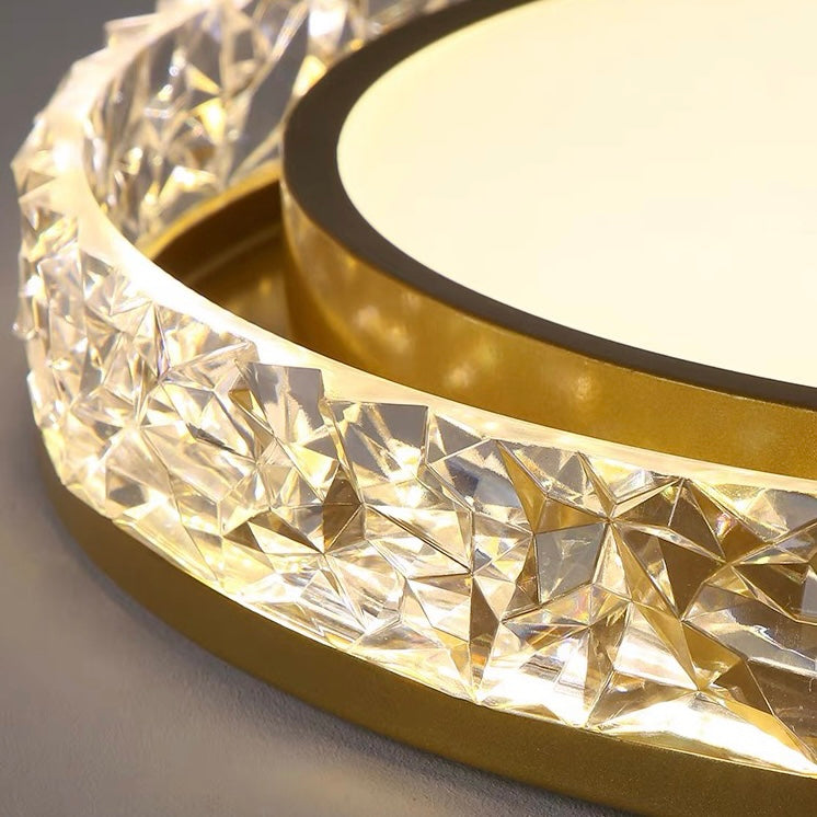 Elegant Flush Mount LED Ceiling Light with Remote Dimming & Adjustable Colors | Modern Crystal Design for Home Ambiance 5