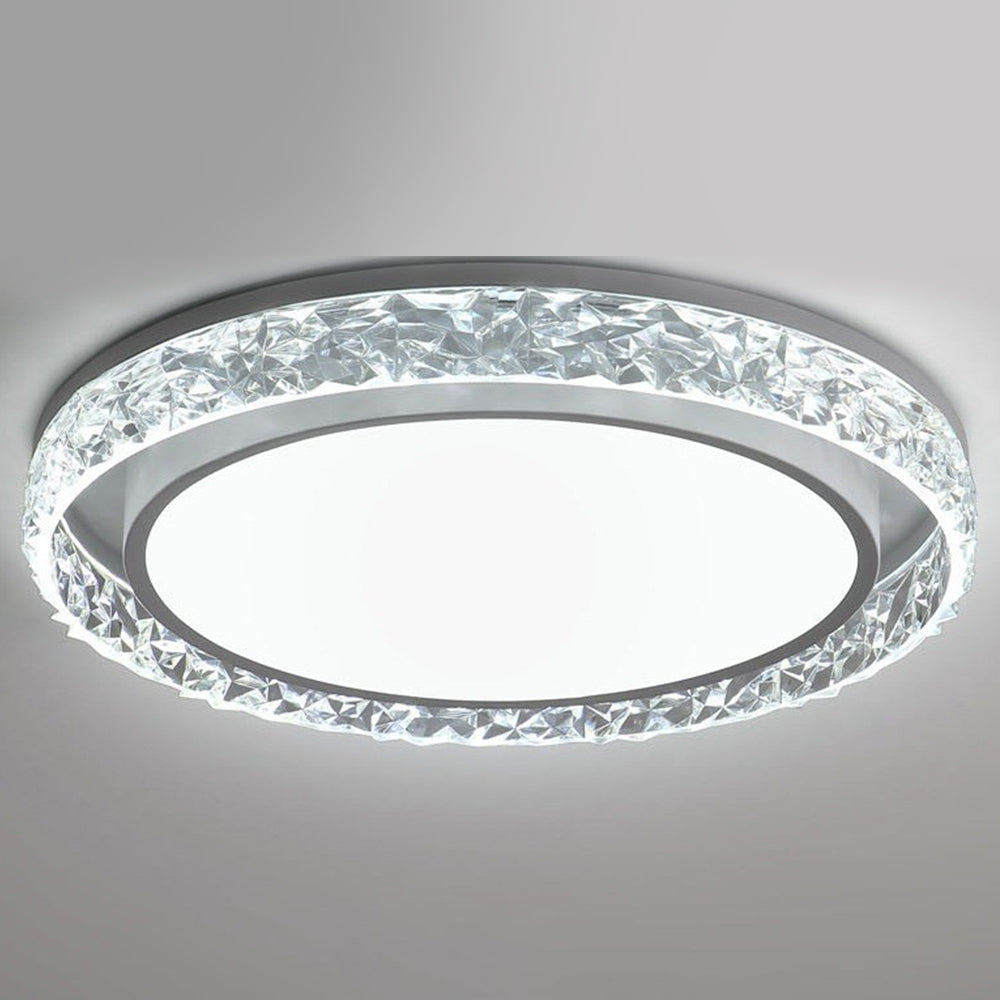 Elegant Flush Mount LED Ceiling Light with Remote Dimming & Adjustable Colors | Modern Crystal Design for Home Ambiance 7