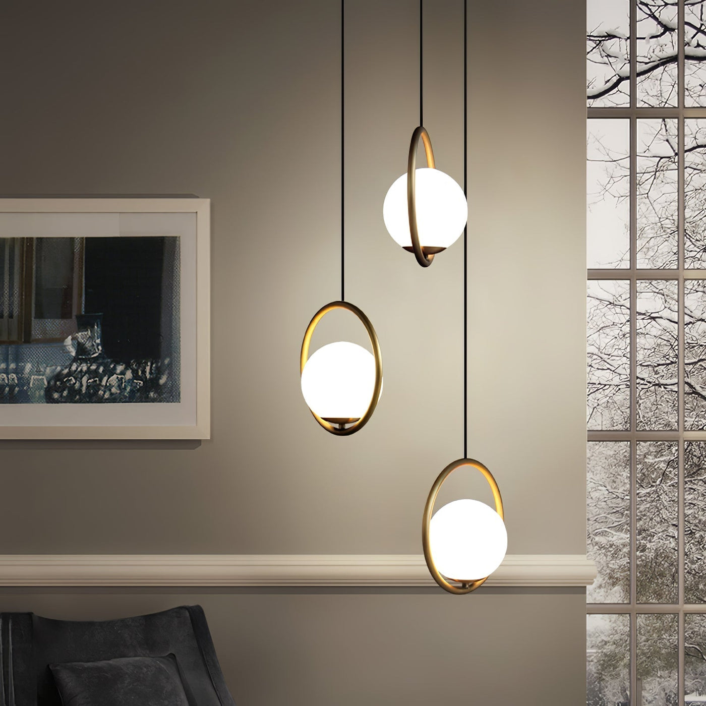 Elegant Globe Pendant Light | Glass Pendant Lighting with Adjustable Height | Modern Design for Timeless Elegance 3