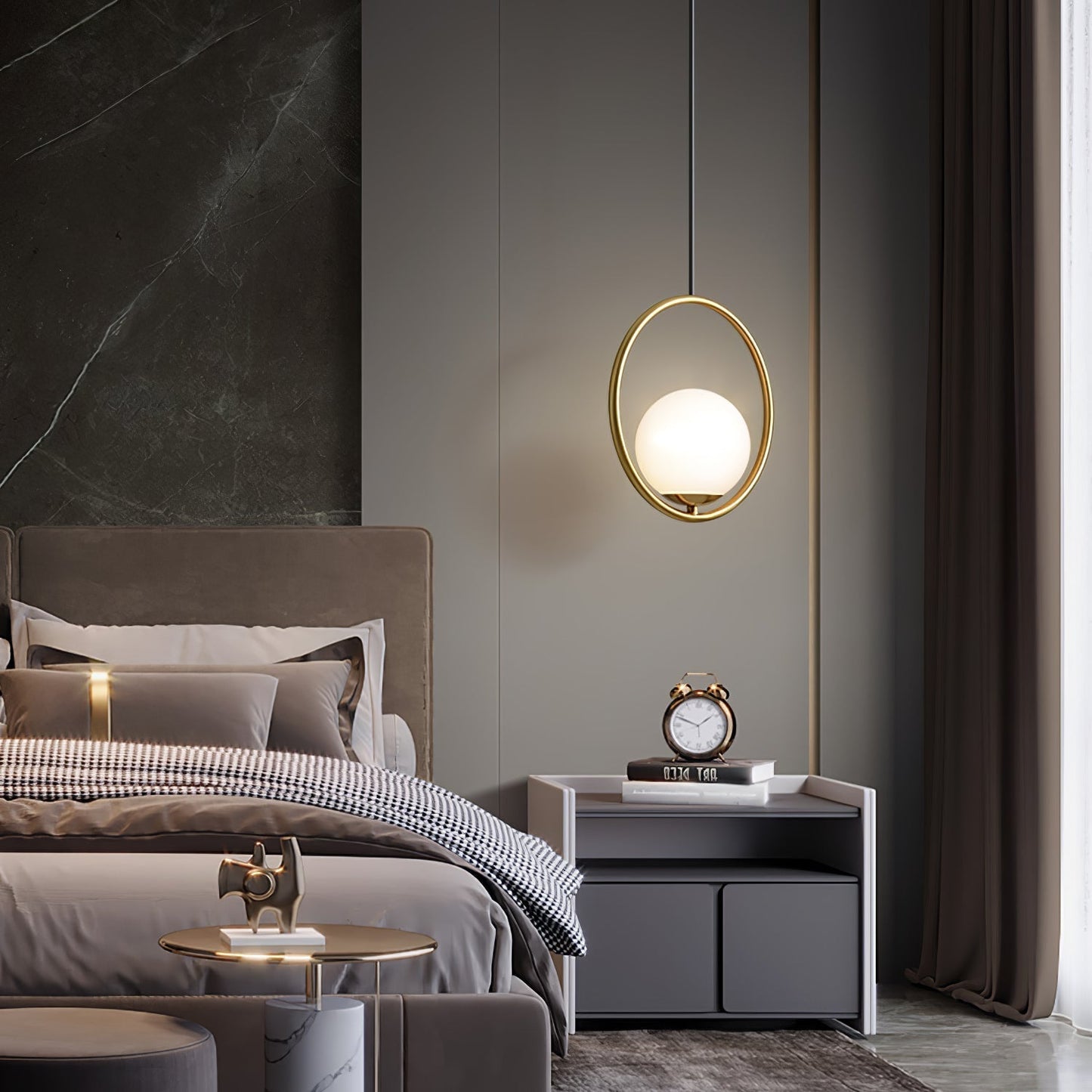 Elegant Globe Pendant Light | Glass Pendant Lighting with Adjustable Height | Modern Design for Timeless Elegance 7