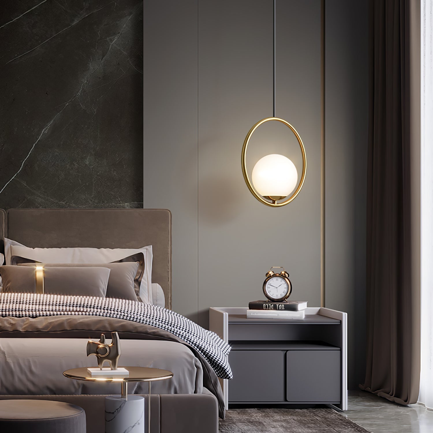 Elegant Globe Pendant Light | Glass Pendant Lighting with Adjustable Height | Modern Design for Timeless Elegance 7