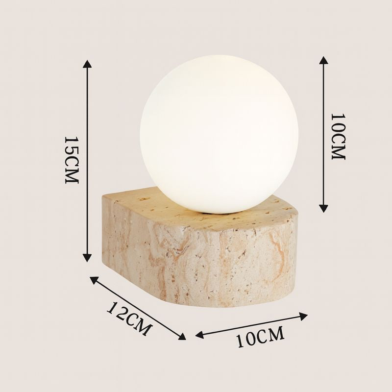 Elegant Globe | Wall Sconce Lighting with LED & Natural Travertine | Stylish Accent for Modern Interiors 5