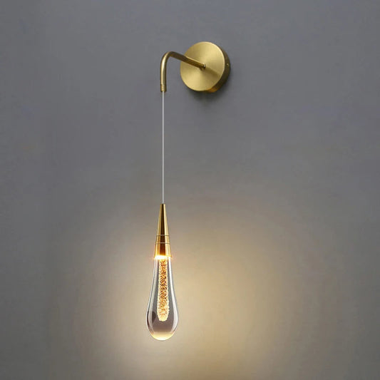 Elegant Raindrop Wall Sconce Lighting with Adjustable Height | Modern Glass Design for Warm Ambience 0