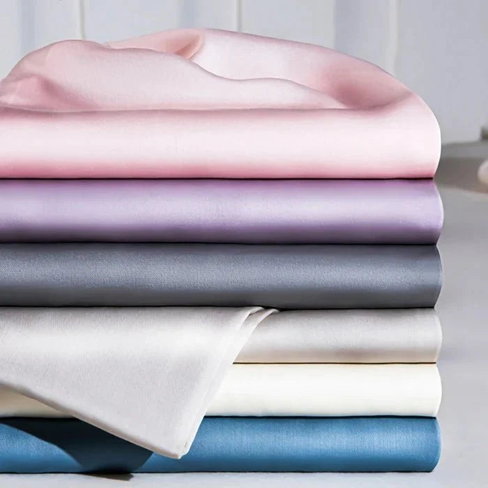 Fitted Bed Sheet, Cooling Fitted Sheet in Ice Silk Satin, Satin Bed Sheet with Elastic in 99x190 to 180x200 cm_01