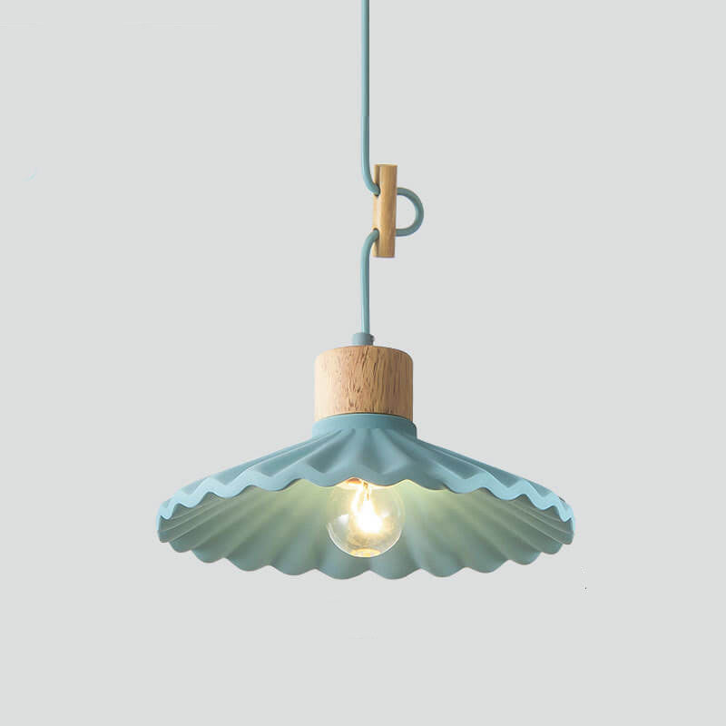 Elegant Scalloped Pendant Light with Adjustable Height | Modern Kitchen Pendant Lighting for Versatile Illumination 9