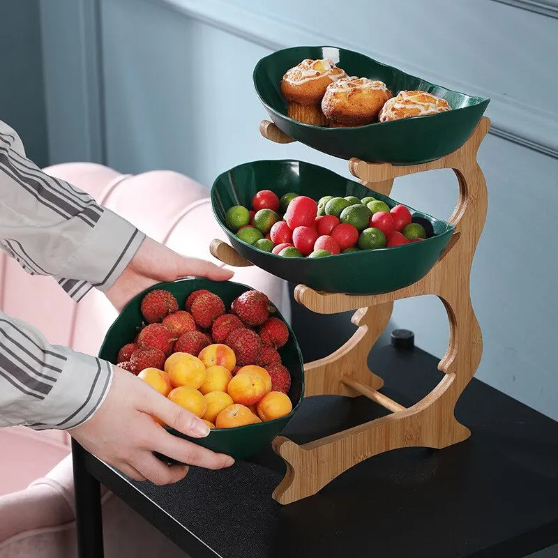 Elegant Three-Tier Fruit Bowl with Compact Design | Stylish Storage Solution for Kitchen Organization 2