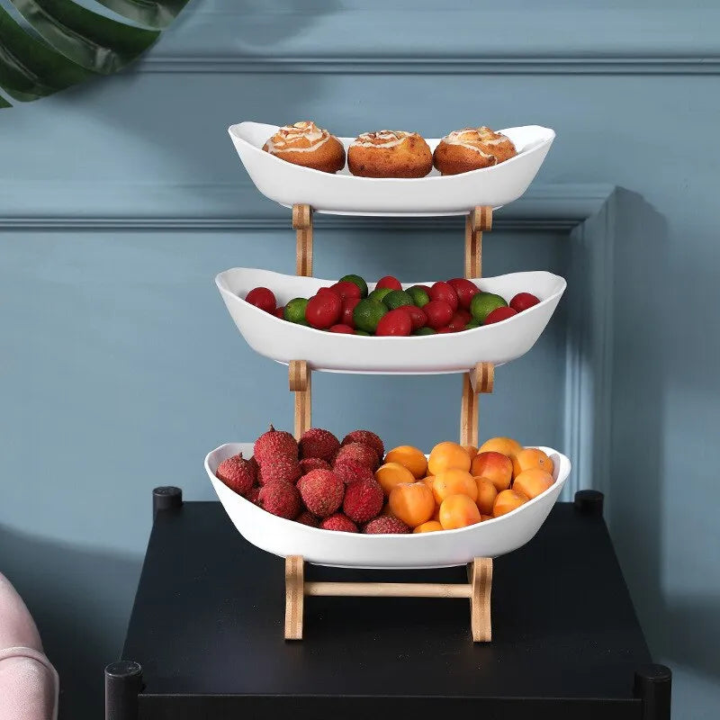 Elegant Three-Tier Fruit Bowl with Compact Design | Stylish Storage Solution for Kitchen Organization 3