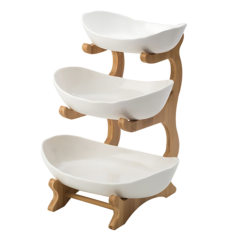 Elegant Three-Tier Fruit Bowl with Compact Design | Stylish Storage Solution for Kitchen Organization 7