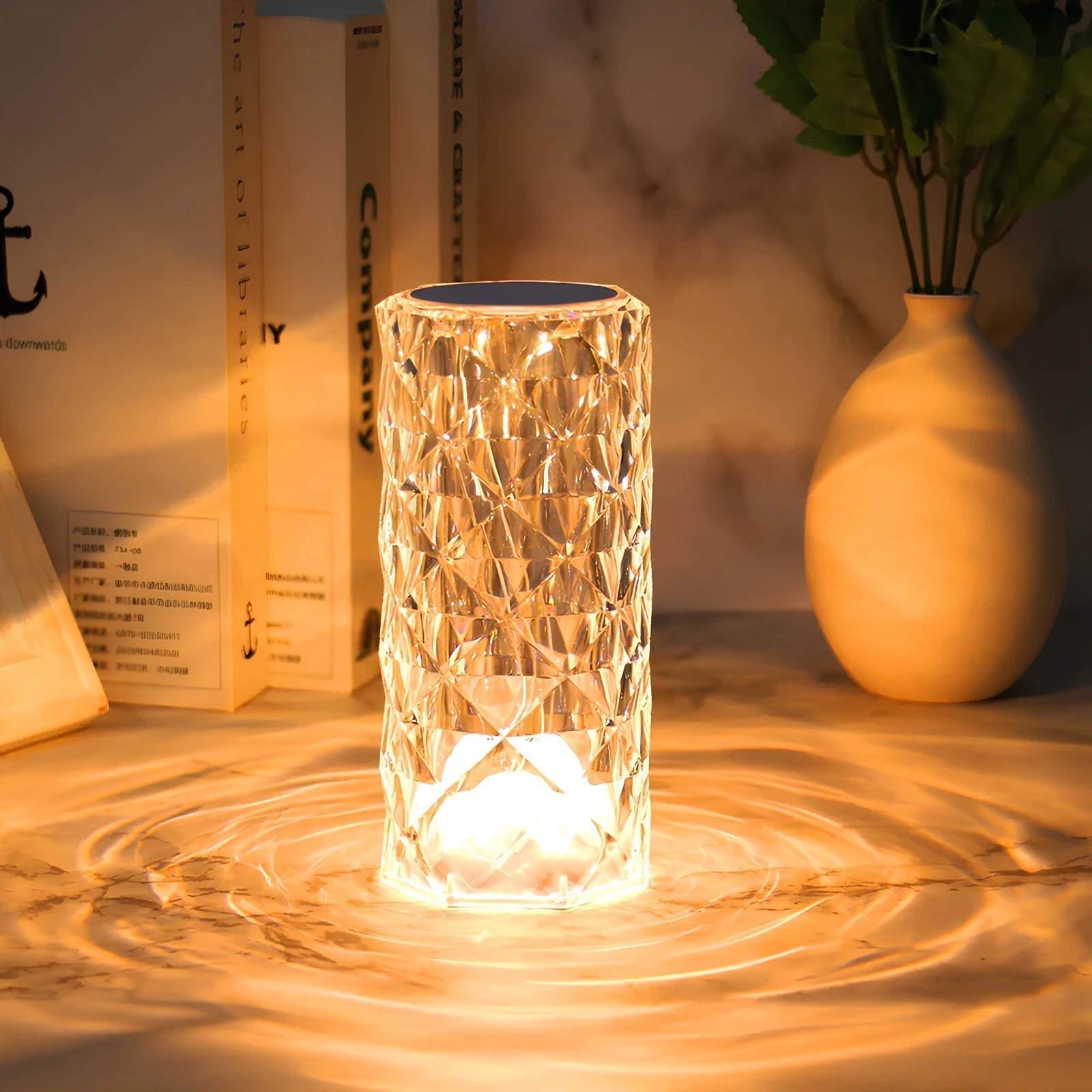 Elegant Touch | Cordless Bedside Table Lamp with 16 Color Options | Modern Design for Versatile Lighting