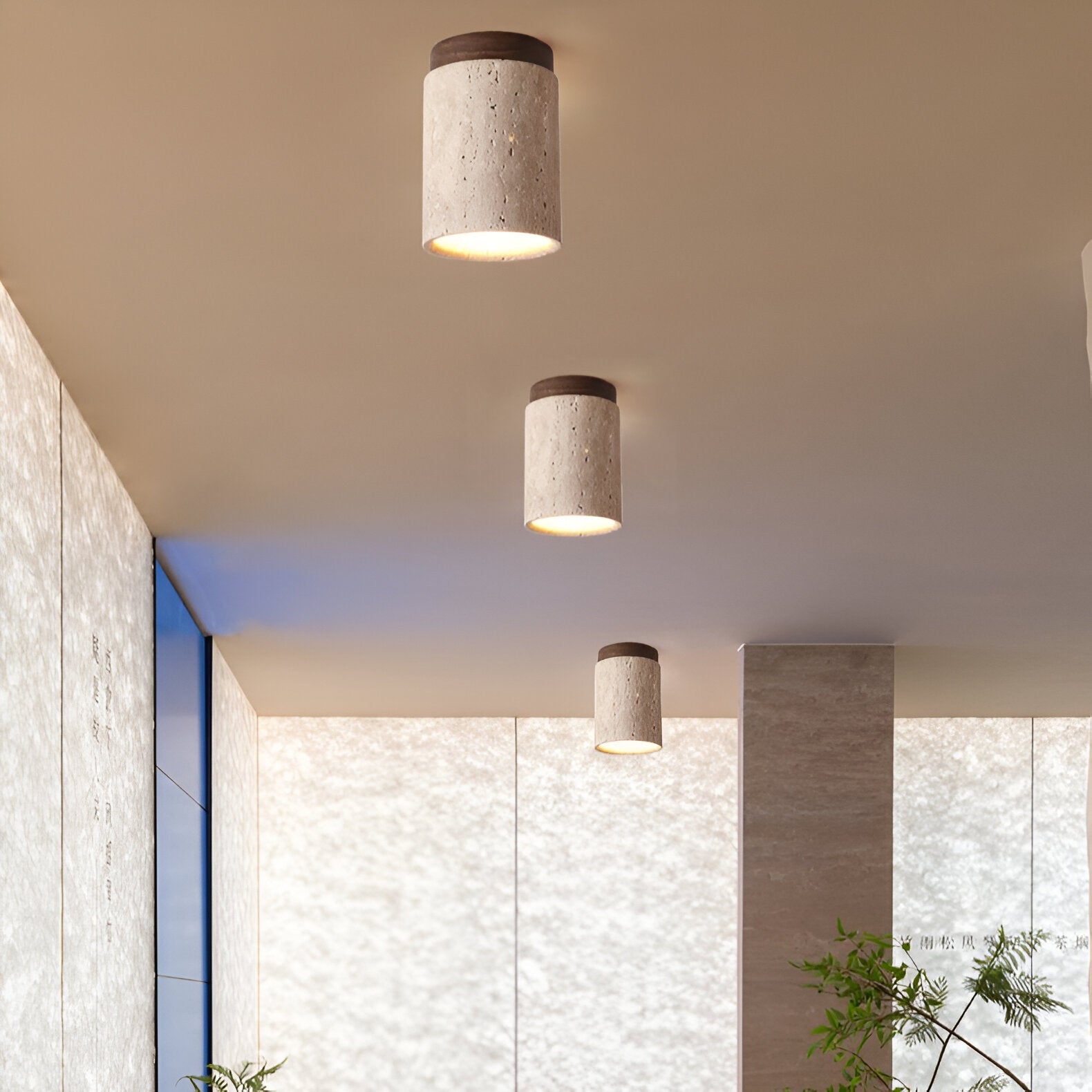 Elegant Travertine | Ceiling Spotlight Light with Unique Stone Texture | Minimalist Design for Living Room Ambiance 2