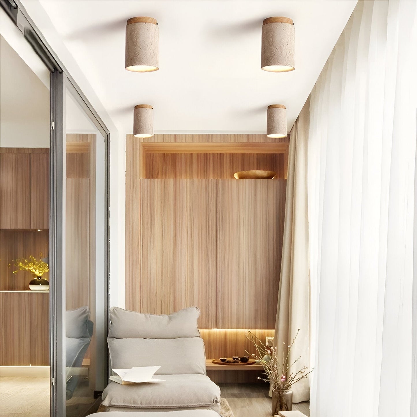 Elegant Travertine | Ceiling Spotlight Light with Unique Stone Texture | Minimalist Design for Living Room Ambiance 6