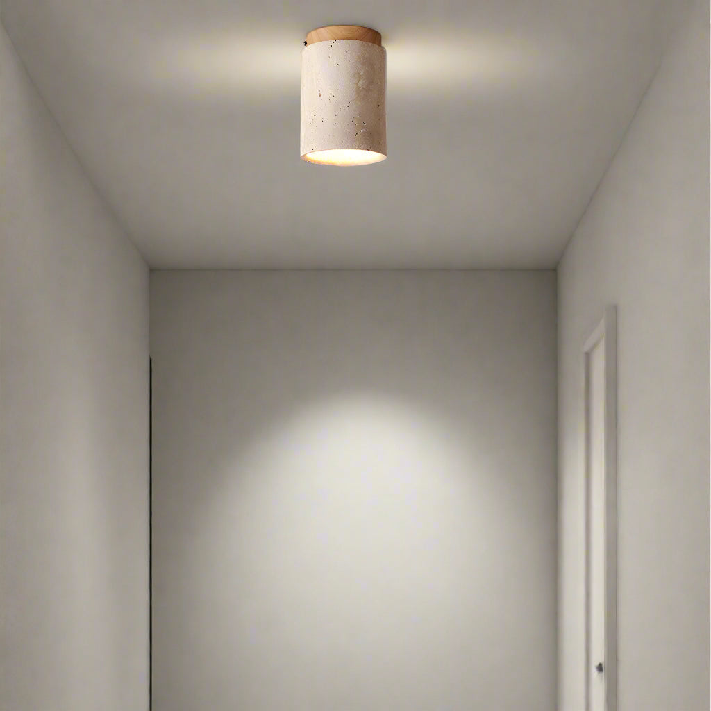 Elegant Travertine | Ceiling Spotlight Light with Unique Stone Texture | Minimalist Design for Living Room Ambiance 7
