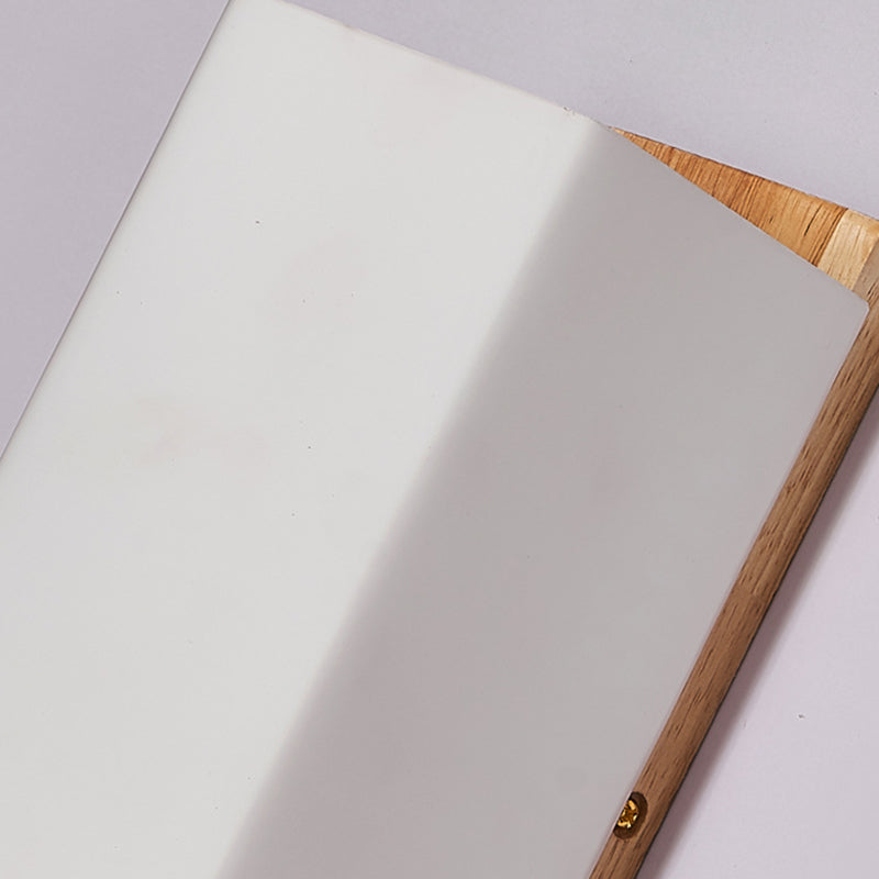 Elegant Wood Glass Wall Sconce Lighting with Soft Ambient Glow | Minimalist Design for Tranquil Spaces 2