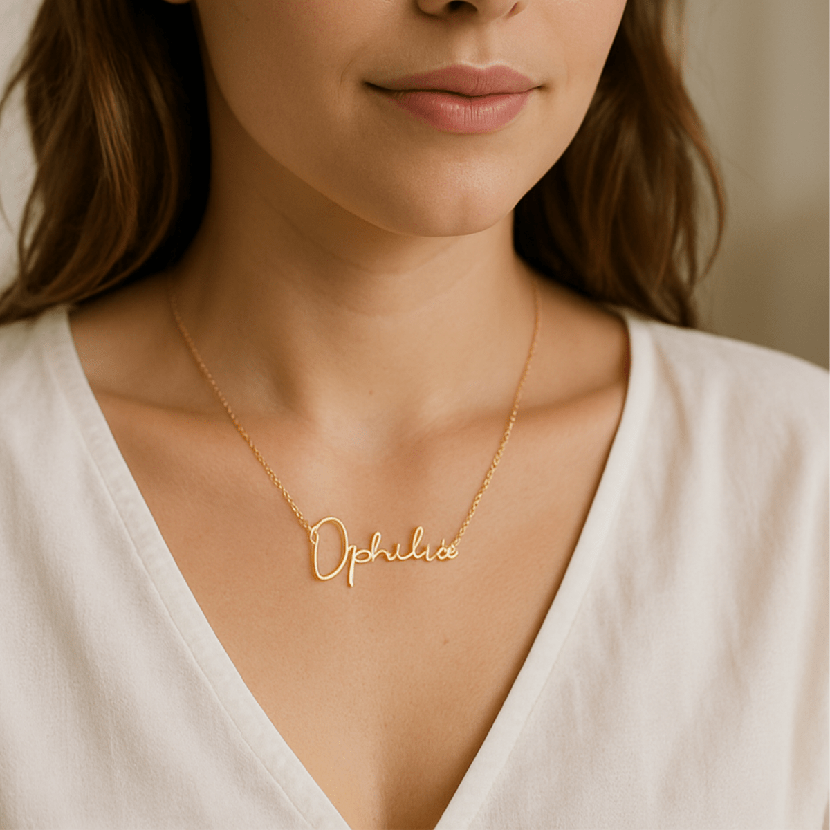Personalised Name Necklace for Women, Gold Name Necklace, Personalised Necklace with Custom Lettering, Custom Jewellery
