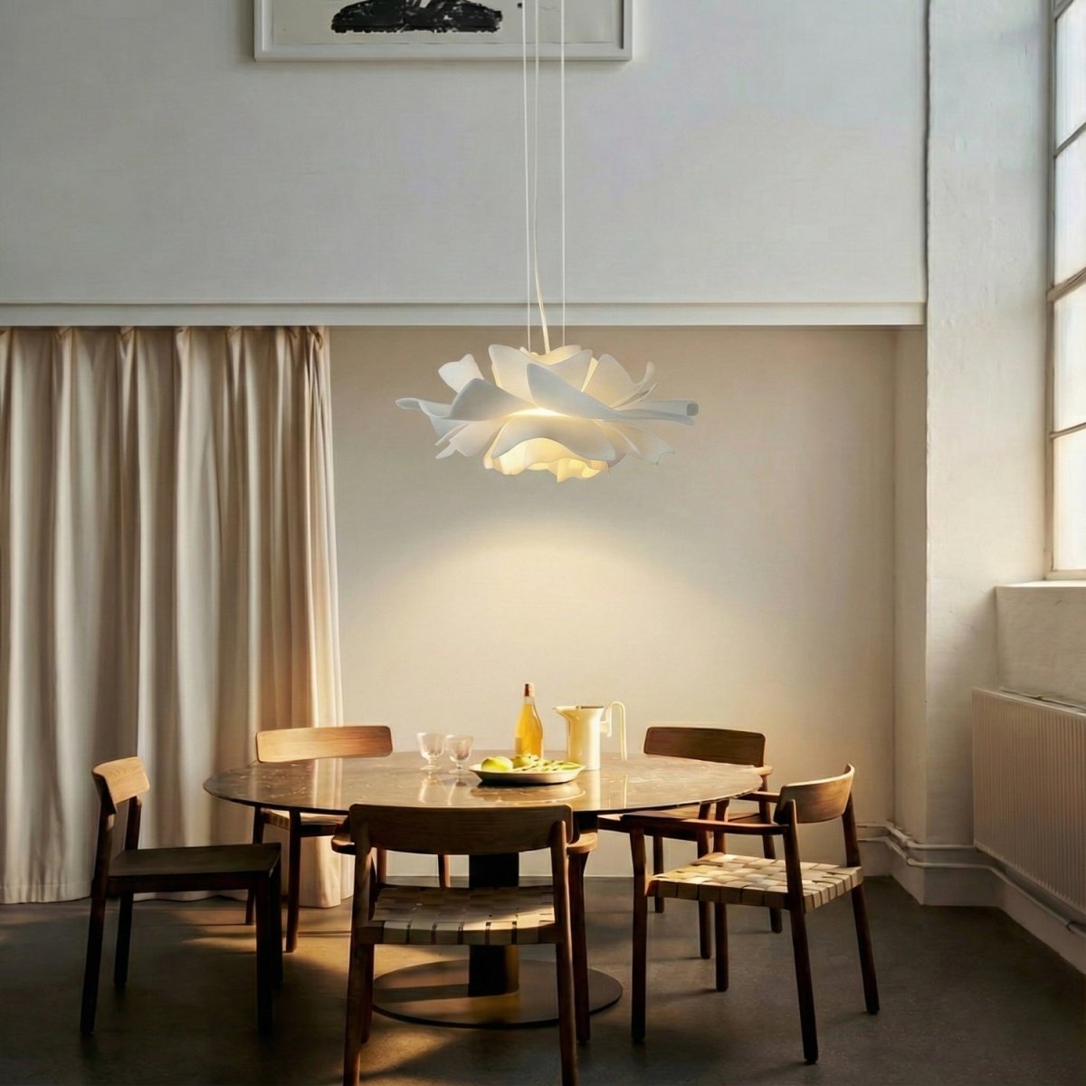Ceiling Lights, Lotus Pendant Light for Dining Room Lighting, White Hanging Light for Living Room, Lotus Lamp_02