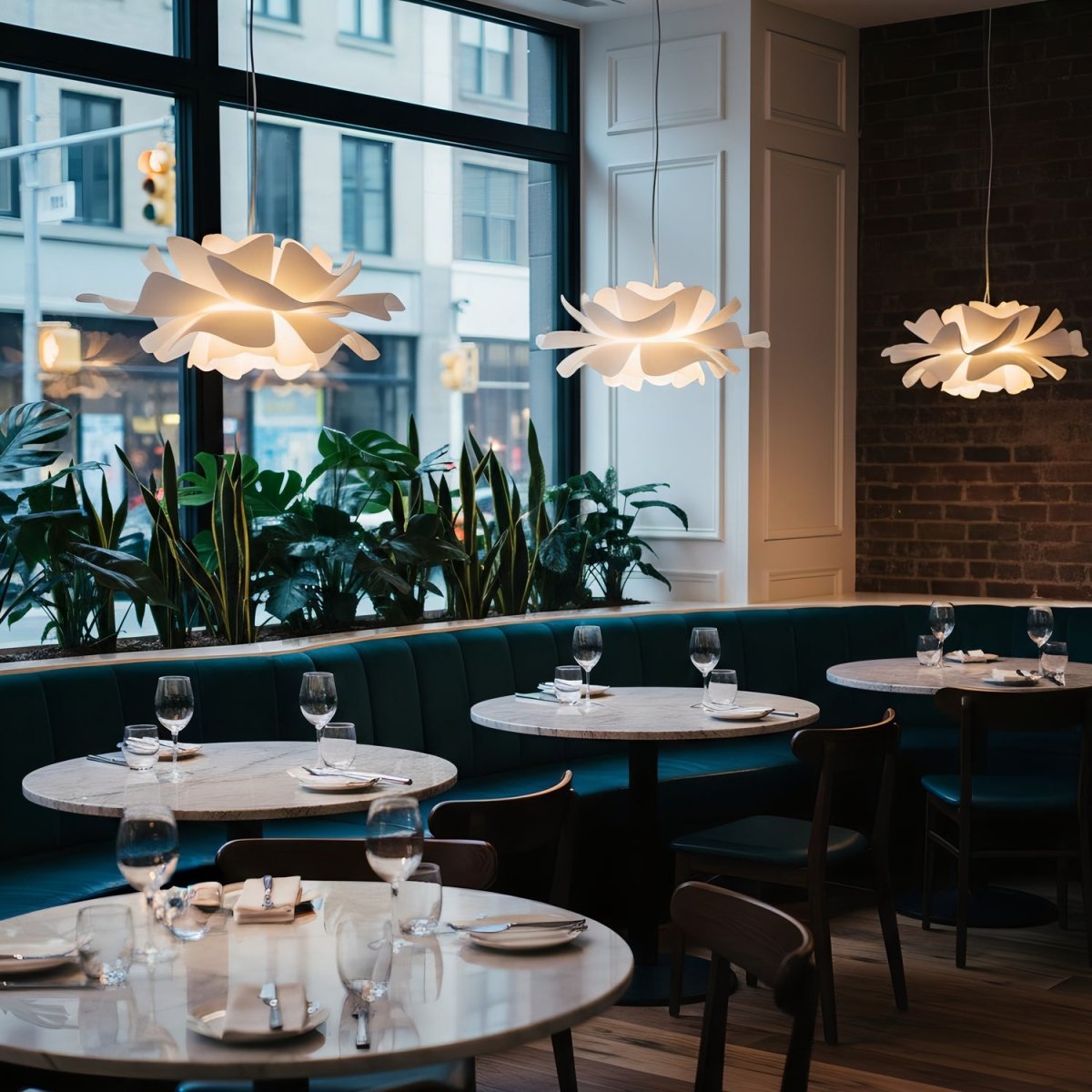 Ceiling Lights, Lotus Pendant Light for Dining Room Lighting, White Hanging Light for Living Room, Lotus Lamp_06