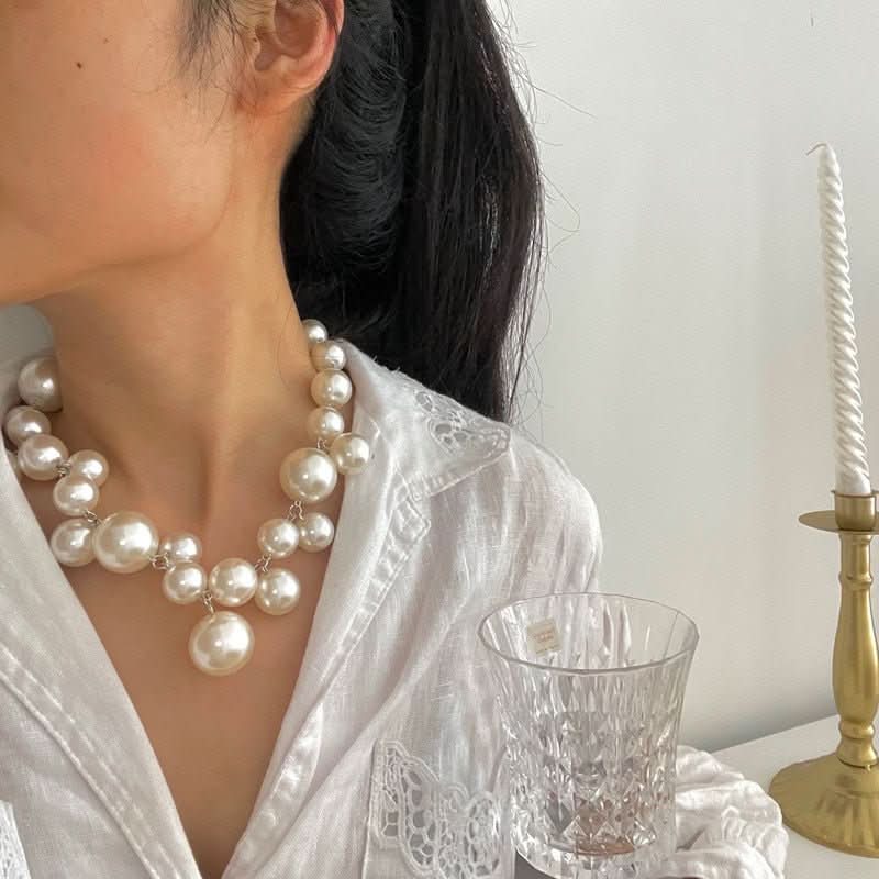 Pearl Necklace for Women, Faux Pearl Necklace with Lobster Clasp
