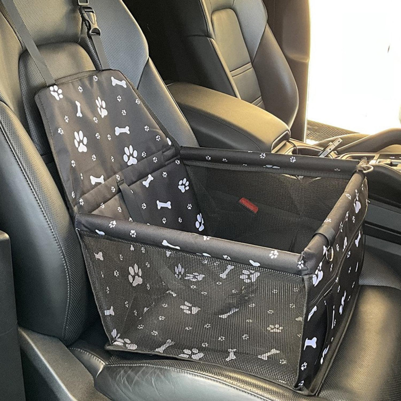 Elevated Dog Car Seat with Waterproof Fabric & Anti-Slip Base | Comfortable Dog Booster Seat for Safe Travel 0