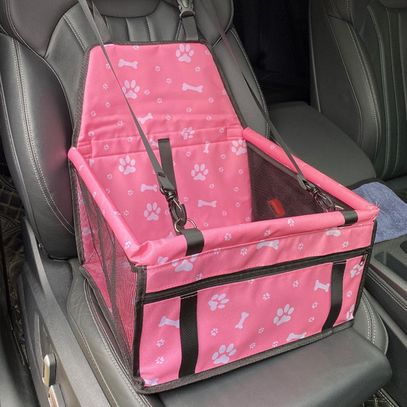 Elevated Dog Car Seat with Waterproof Fabric & Anti-Slip Base | Comfortable Dog Booster Seat for Safe Travel 12