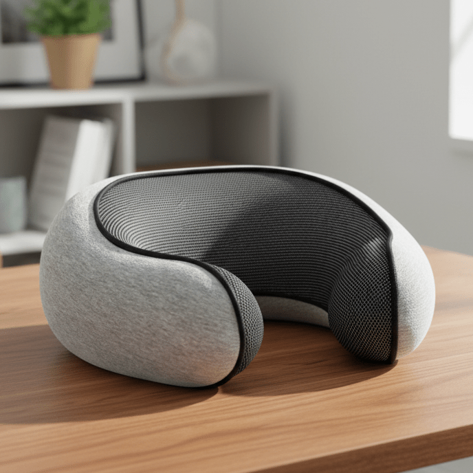 Travel Pillow, Ergonomic Neck Pillow for Plane and Car Journeys, Neck Support Pillow for Flights and Train Travel