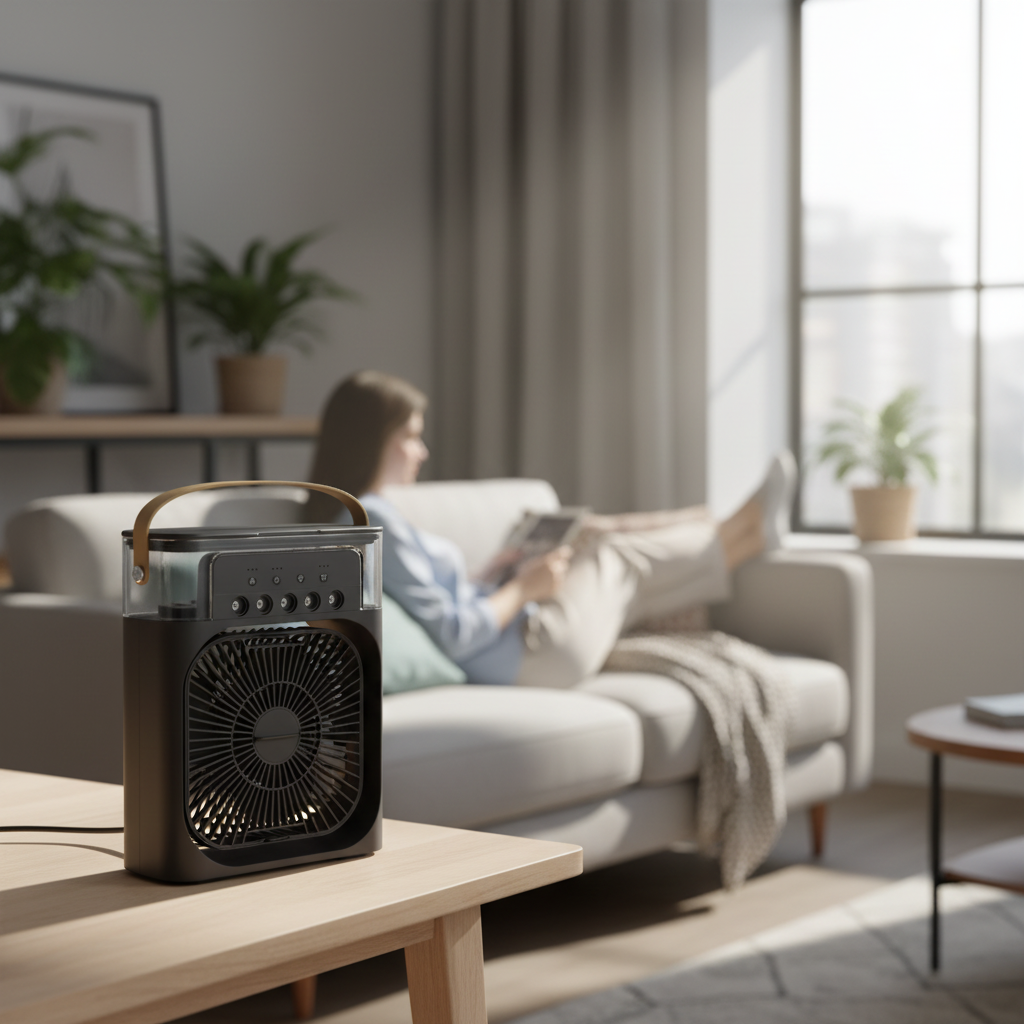 Evaporative Cooler | Portable Air Conditioner with Remote Control | Compact Design for Efficient Personal Cooling