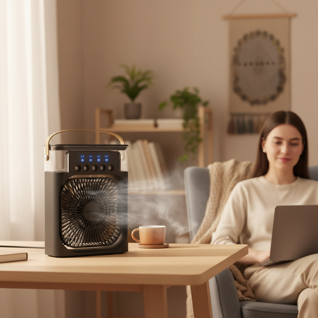 Evaporative Cooler | Portable Air Conditioner with Remote Control | Compact Design for Efficient Personal Cooling 1